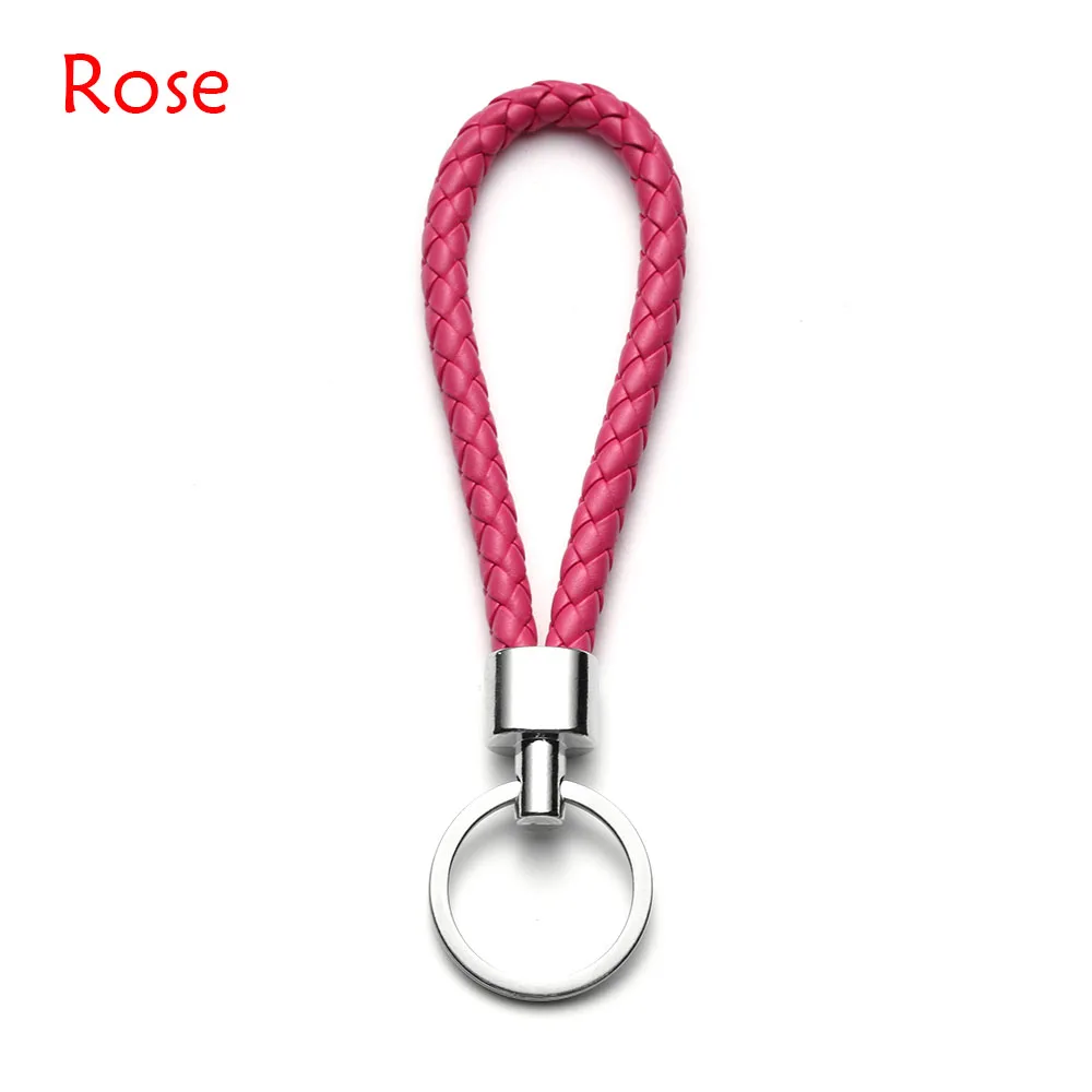 rose Модный автомобильный брелок для ключей, Мужской и Женский PU кожаный брелок, автомобильный брелок для ключей, автомобильные аксессуары - Название цвета: rose
