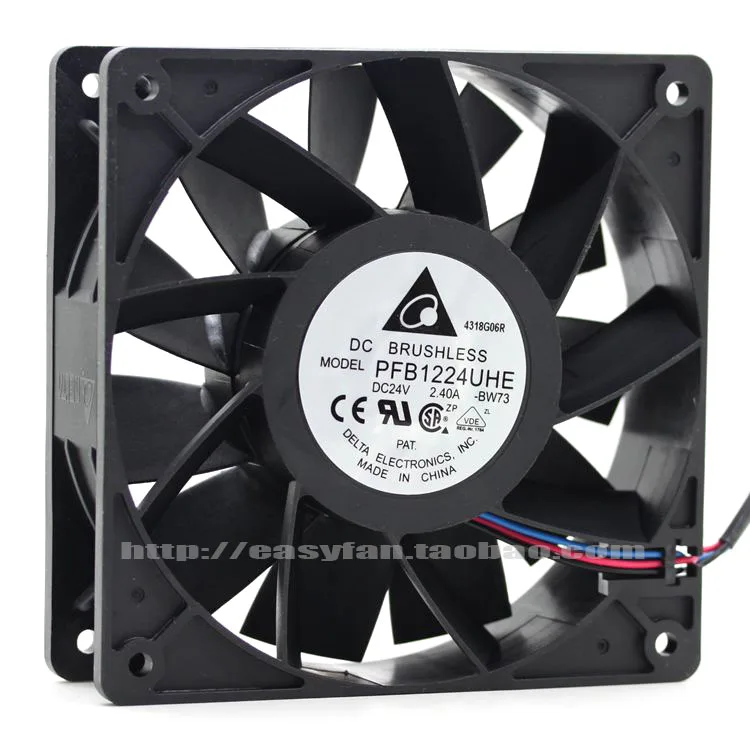 

Delta The new original PFB1224UHE -8F53 12038 24V 2.40A 12cm high air volume inverter fan