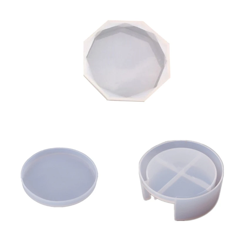

Coasters Resin Molds, Coaster Storage Box Mold with Round Rhombus Coaster Castin