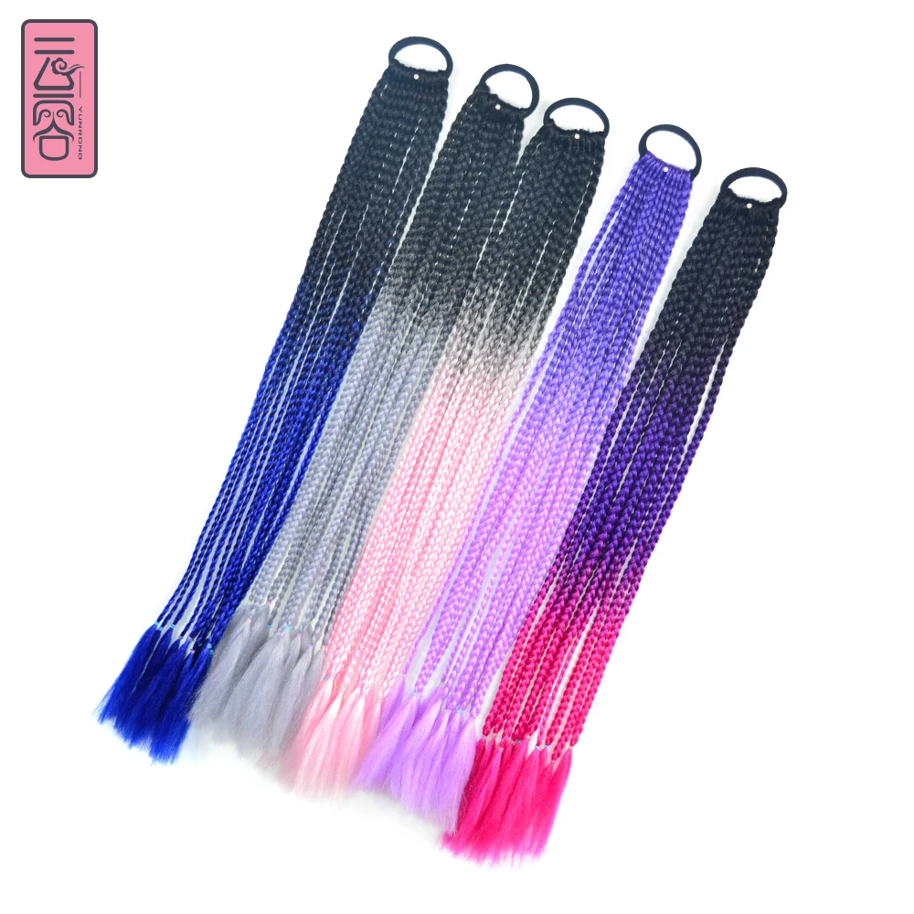 

YunRong Hair-Ring Chignon Ponytail Hairpiece Rubber-band Synthetic Jumbo Braids Crochet hair Extension Girls wig Accessories