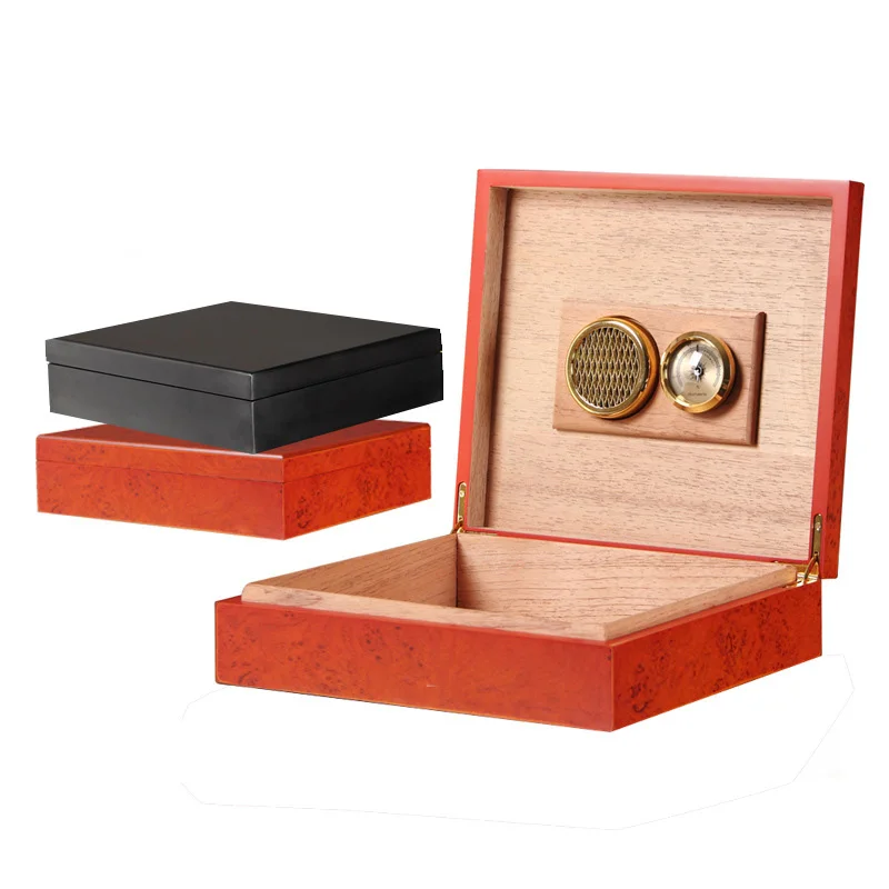 

MINI Cigar Humidor Spain Cedar Wood Box Travel Case With Hygrometer Humidifier