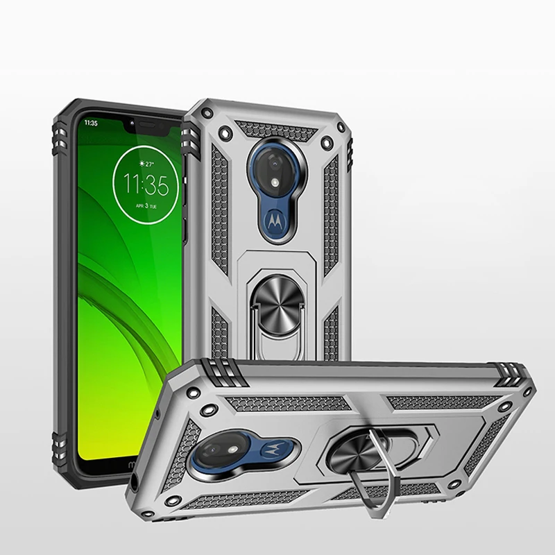 

Shockproof Armor Case For MOTO G8 Play One Macro G8 Plus One Hyper G Stylus G Power Phone Back Cover for For MOTO E with Ring