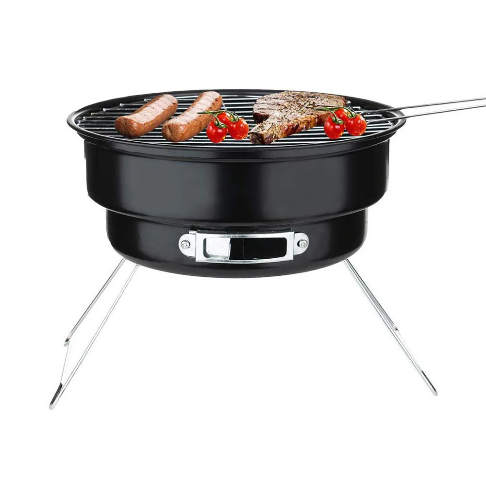 Портативная древесно угольная печь складной легкий гриль для барбекю маленький