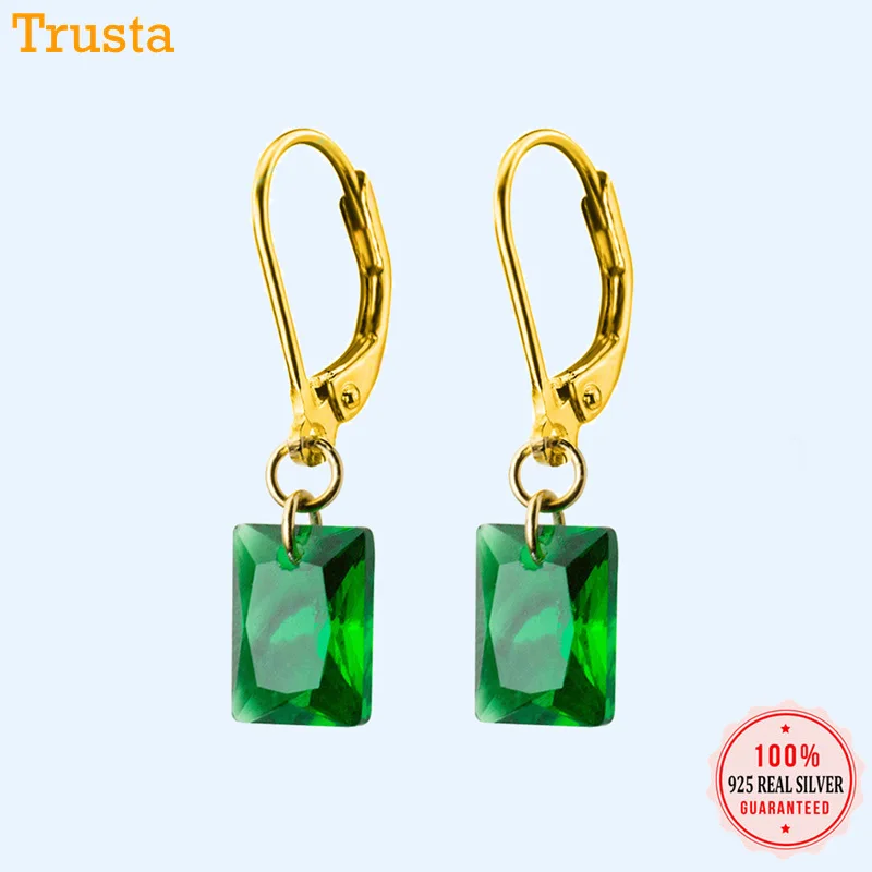 Женские серьги гвоздики из серебра 2018 пробы с изумрудами|Серьги-гвоздики| |