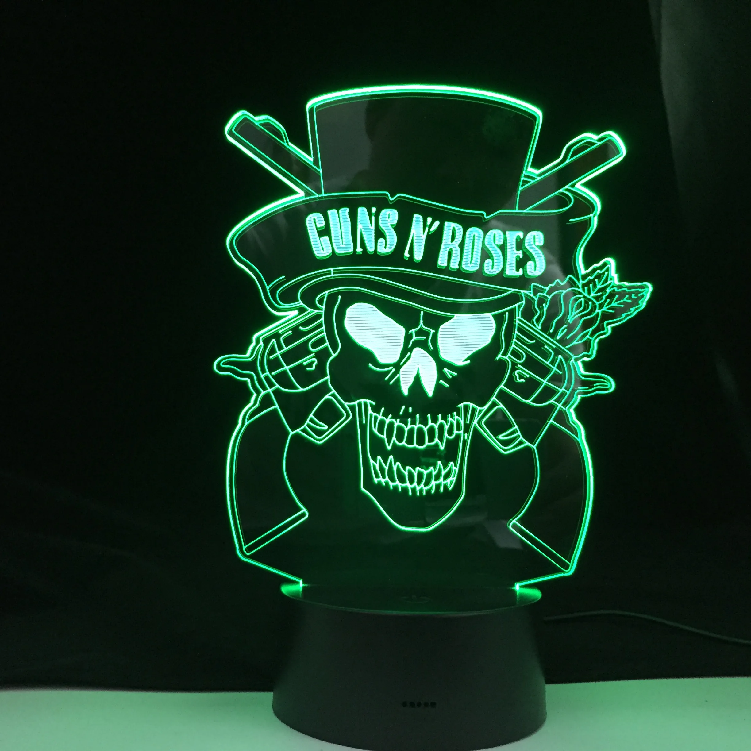 Пистолеты N' Roses 3D ночника Usb сенсорный Сенсор подходит для лампы подарок фанов