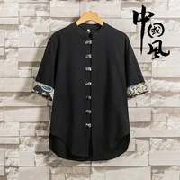 chinese kung fu mens summer linen shirt