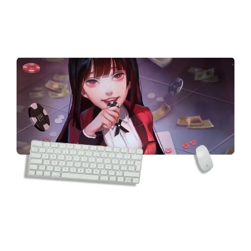 

Kakegurui Jabami kawaii gamer play mats Mousepad Desk Table Protect Gamer Office Large Mouse pad mats Non-slip Laptop Cushion