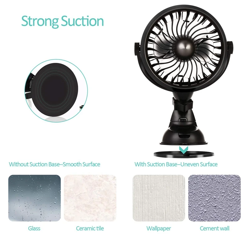 Работающий от батареи кухонный вентилятор с присоской емкость перезаряжаемый