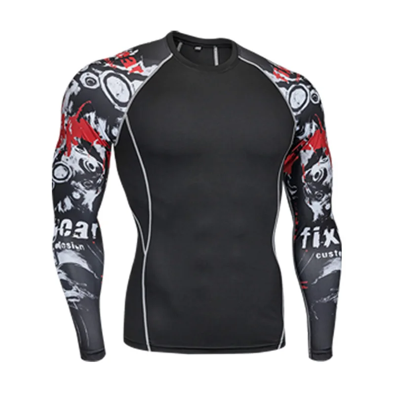 tshirt J Fanceey, спортивное термобелье, термобелье для мужчин, кальсоны, Термоодежда, Рашгард, комплект, длинное компрессионное нижнее белье, футболка, леггинсы - Цвет: tshirt J