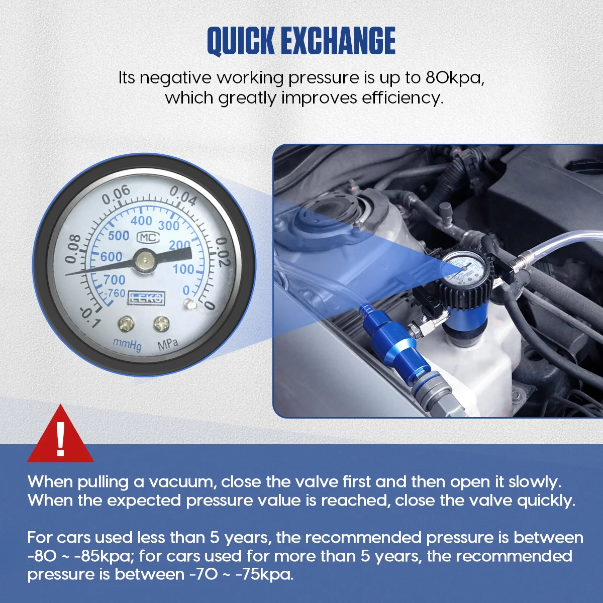 MRCARTOOL Car Coolant Refill Tool Kit Pressure Tester Pull Vacuum Radiator Gauge Water Tank Leakage Detector | Автомобили и