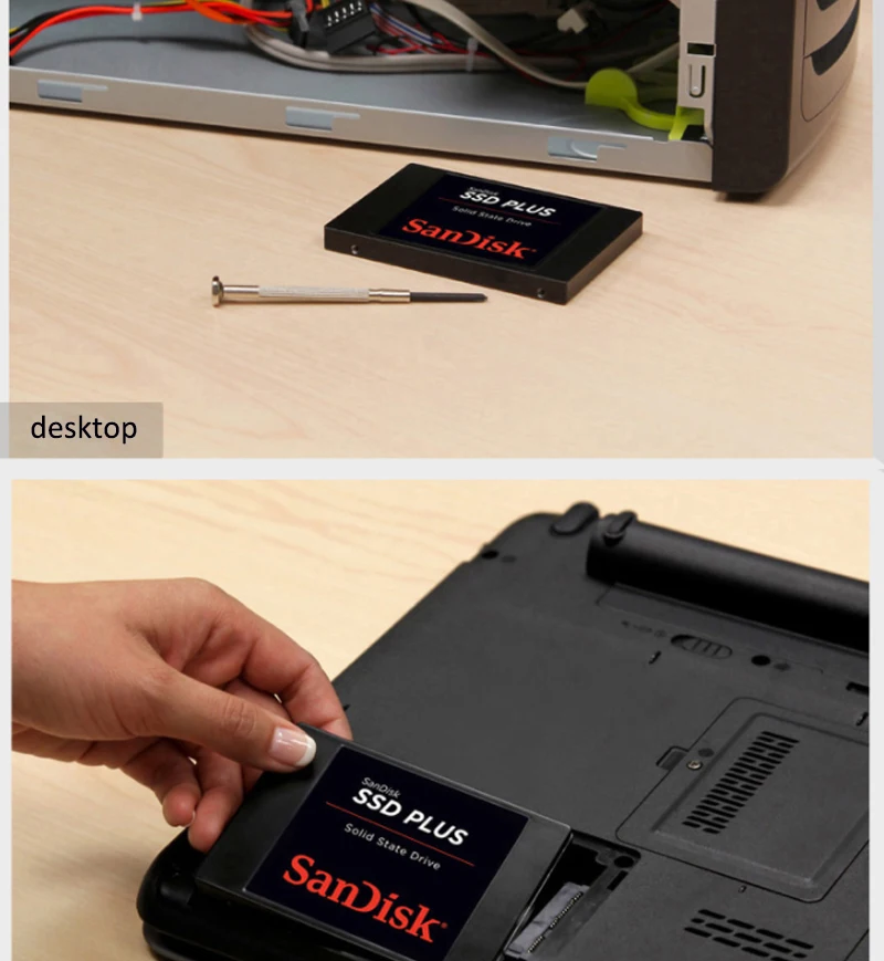 Sandisk SATA III SSD Plus 120 ГБ 240 ГБ 480 Гб HDD 2," Внутренний твердотельный накопитель Жесткий диск для ноутбука