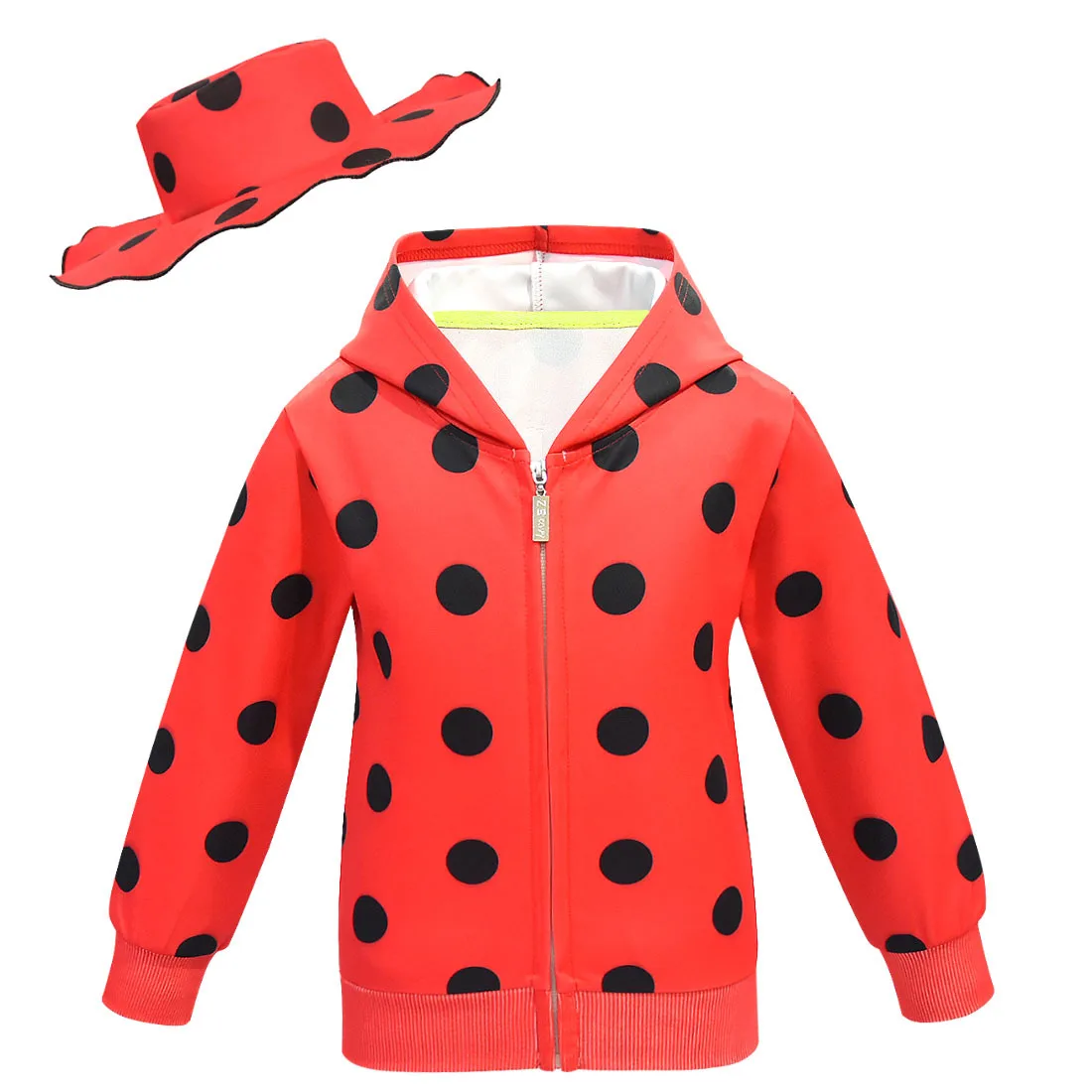 Одежда для девочек футболки с рисунком красного жука Моана длинными рукавами