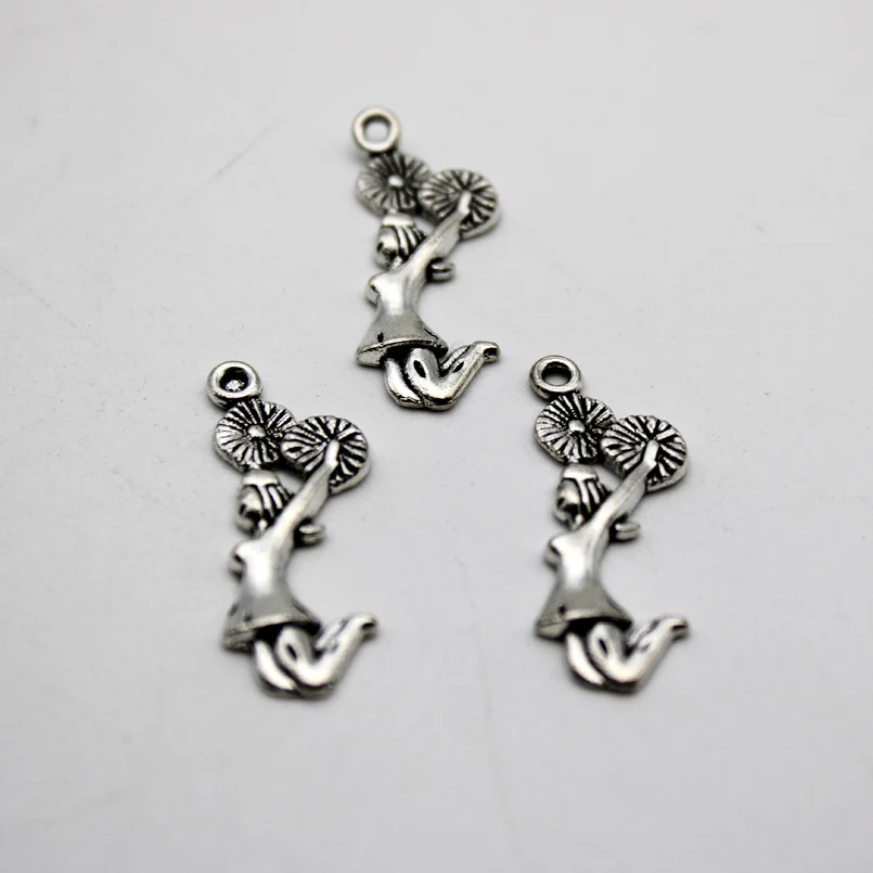 20pcs Wholesale Price Cheerleader Cheer Girl Charms 10*28mm Antique Silver Plated Pendant For Handmade Jewelry Accessories | Украшения и
