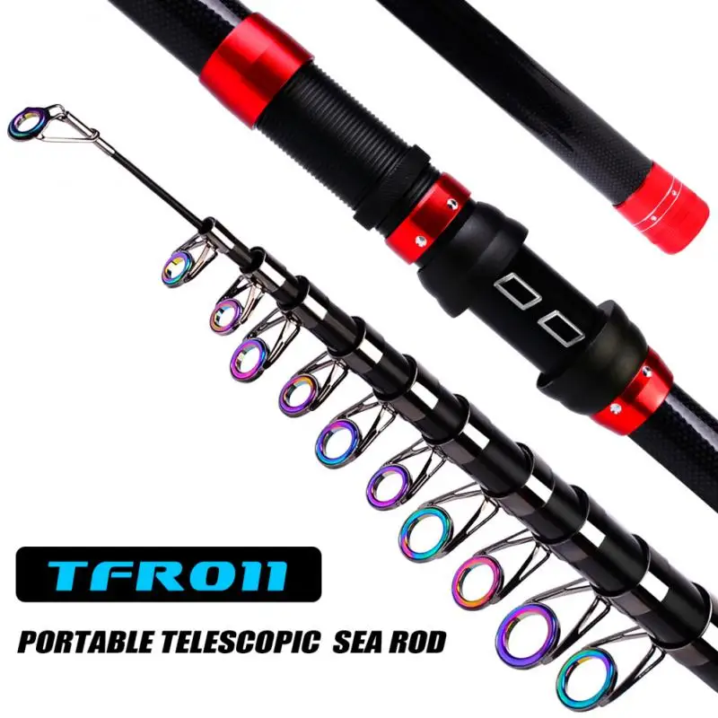 

Mini Portable Carbon Fiber Fishing Rod 2.1-3.6m Adjustable Short Fishing Rod Ultralight High Strength High Toughness Carbon Rod
