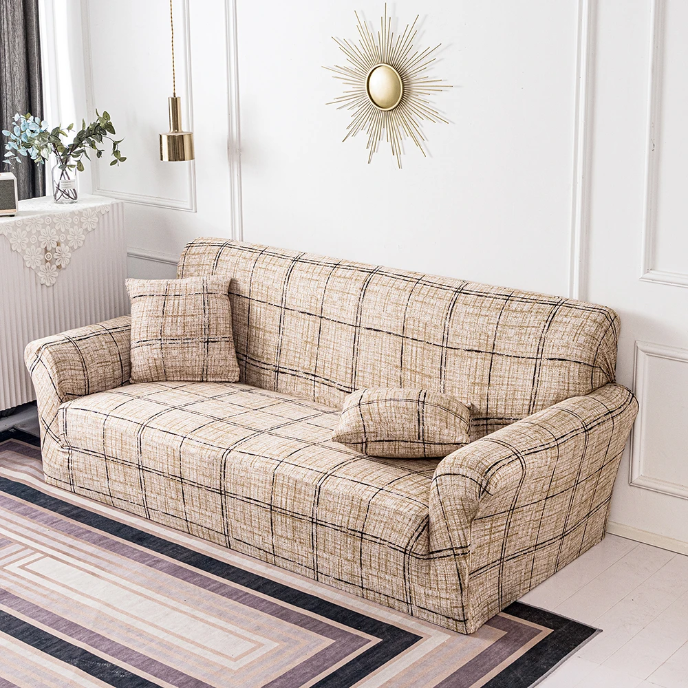 Растягивающийся чехол для дивана в клетку эластичные Чехлы гостиную стула