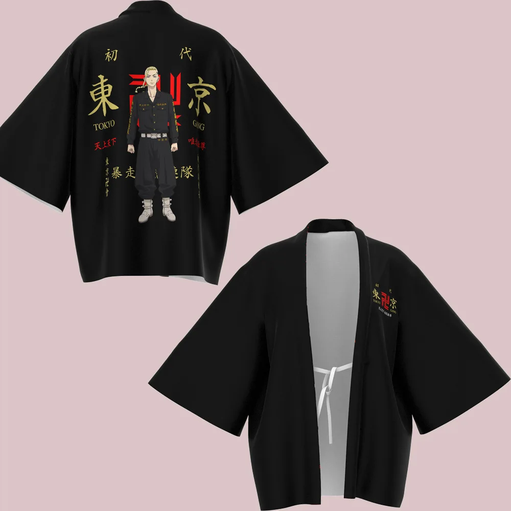 tokyo revengers t shirt hanagaki takemichi ken ryuguji anime t shirt polyester summer tee tops black and white pattern haori free global shipping
