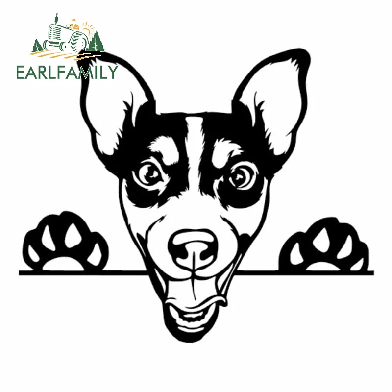 

EARLFAMILY 13 см x 10,9 см для Джек Рассел выглядывал багажник креативные наклейки для автомобиля прикуса царапин наклейка Водонепроницаемый украш...