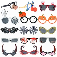 1pc halloween glasses horns clown spider pumpkin glasses halloween party photo prop decoration hoilday funny sunglasses supplies