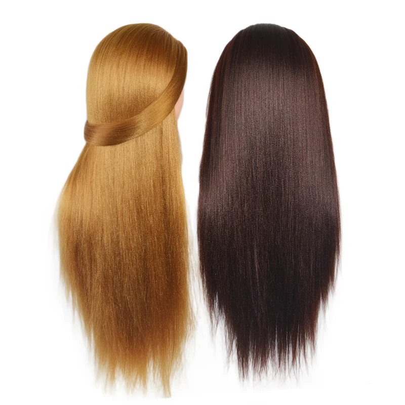 манекен голова парикмахерской с 100% высокотемпературными волосами из