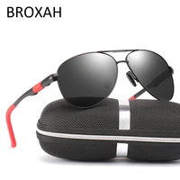 retro polarized sunglasse men car driving glasses high quality aluminium magnesium frame sunglass metal sping hinge shades
