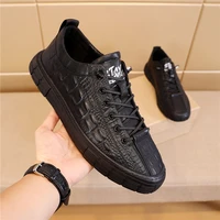 luxury moccain homme lace up men shoes crocodile pattern men sneakers chaussures homme brand leather shoes men board shoes