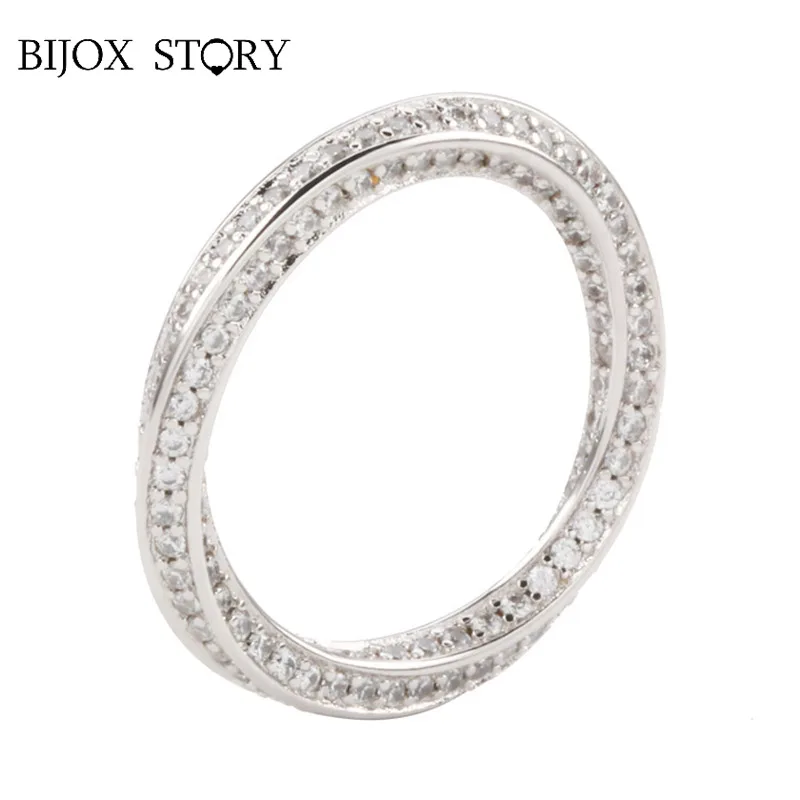 Женское кольцо BIJOX STORY классическое из стерлингового серебра 925 пробы с цирконием