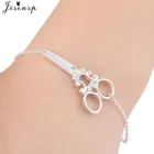 Индивидуальные браслеты в форме ножниц, браслет для женщин, простой геометрический инструмент, регулируемый браслет с подвесками, ювелирные изделия, подарочные браслеты, женские