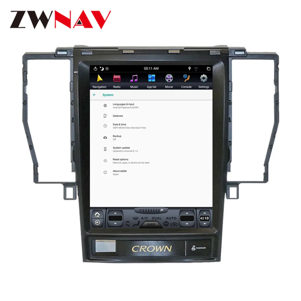 Вертикальный экран 10,4 ''Tesla стиль Android 9,0 автомобильный dvd плеер с gps-навигатором для Toyota crown 2005-2009 стерео Мультимедиа Радио BT ips
