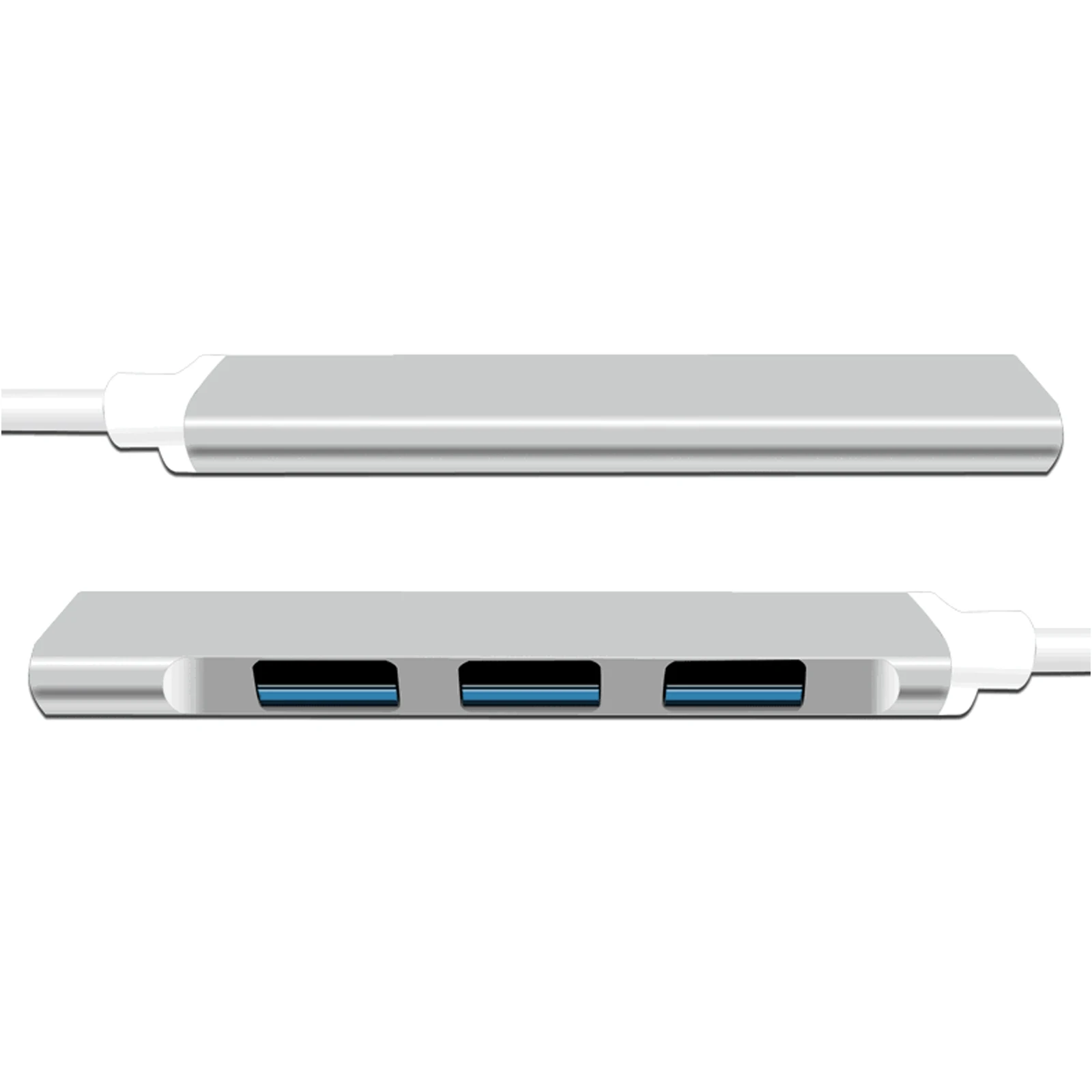 

Aluminium 4 USB-A USB HUB Port Adapter Notebook/Laptop/PC/Macbook Mini 4 Fach USB 5v Sliver