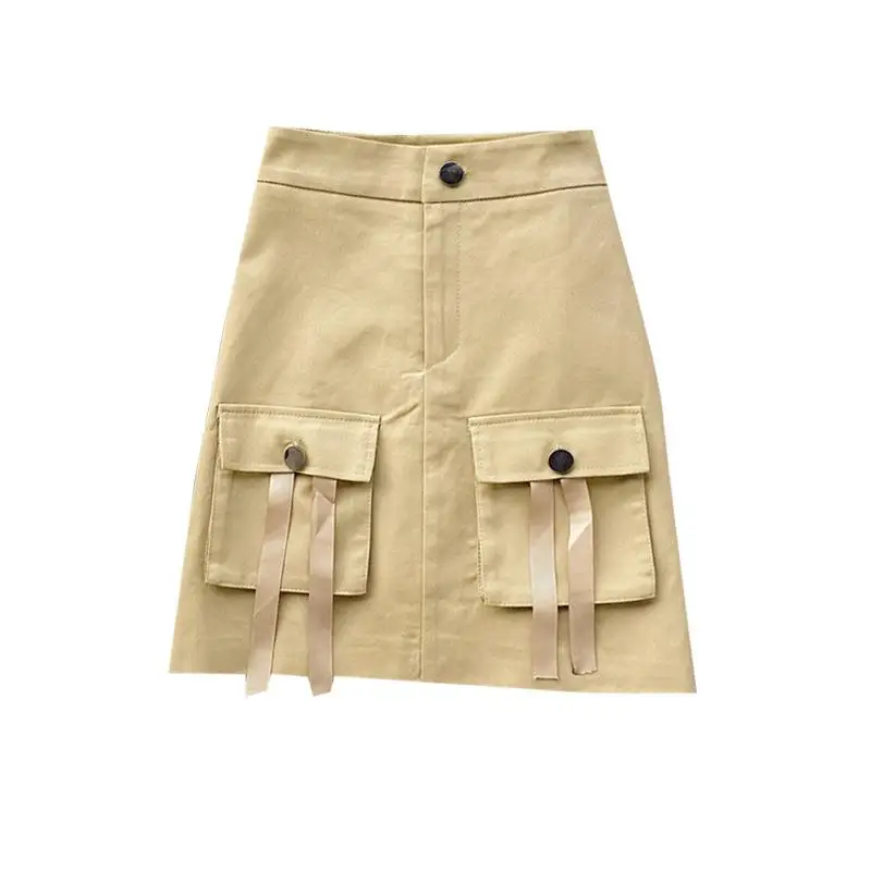 

ICHOIX black khaki mini skirt Bodycon summer women skirt Korean style vinatge high waist skirt casual solid color pencil skirts