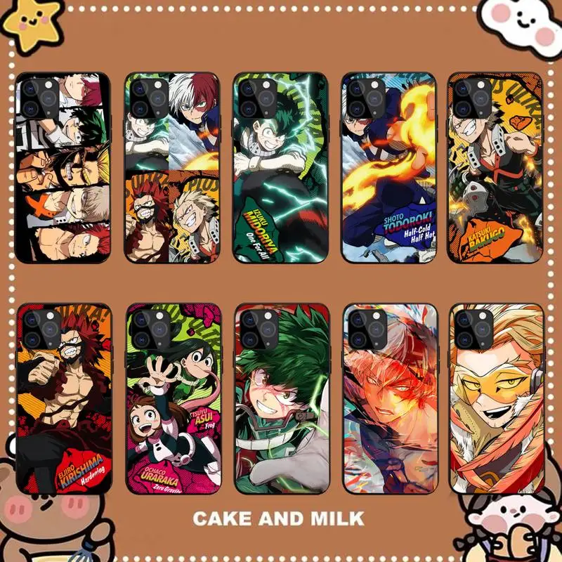 

Cartoon My Hero Of The Academy Anime Todoroki Phone Case For iPhone 11 8 7 6 6S Plus X XS MAX 5 5S SE 2020 XR 11 pro DIY Funda
