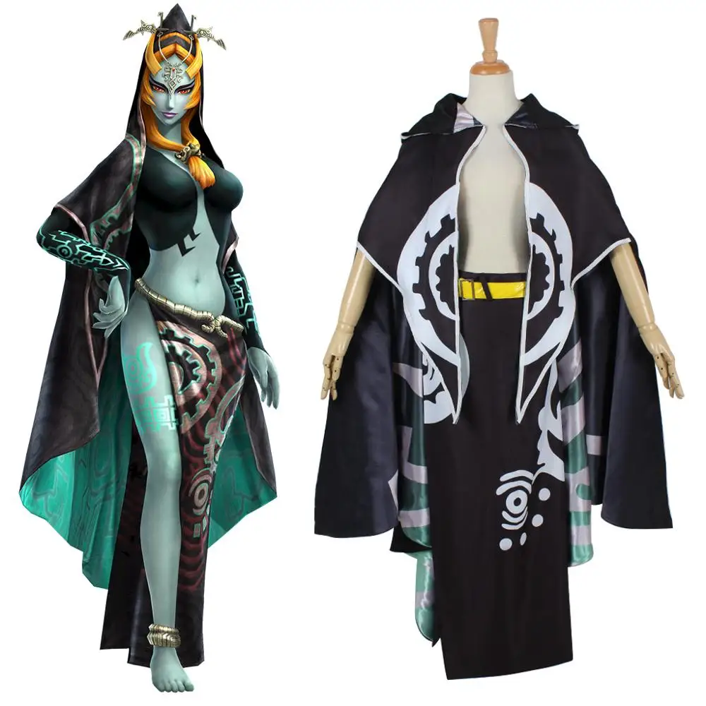 

Midna Cosplay Costume Adult Halloween Sexy Cloak Skirt Suit Custom Made L321
