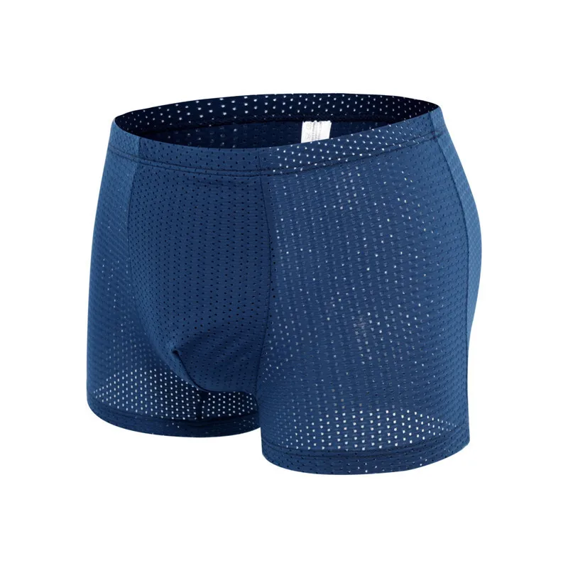 

Cheaper Men Comfortable Mesh Boxer-Shorts Sexy Ice Silk Bamboo Fiber Mesh Underwear Men's Pants Quick Dry Underwear For Men