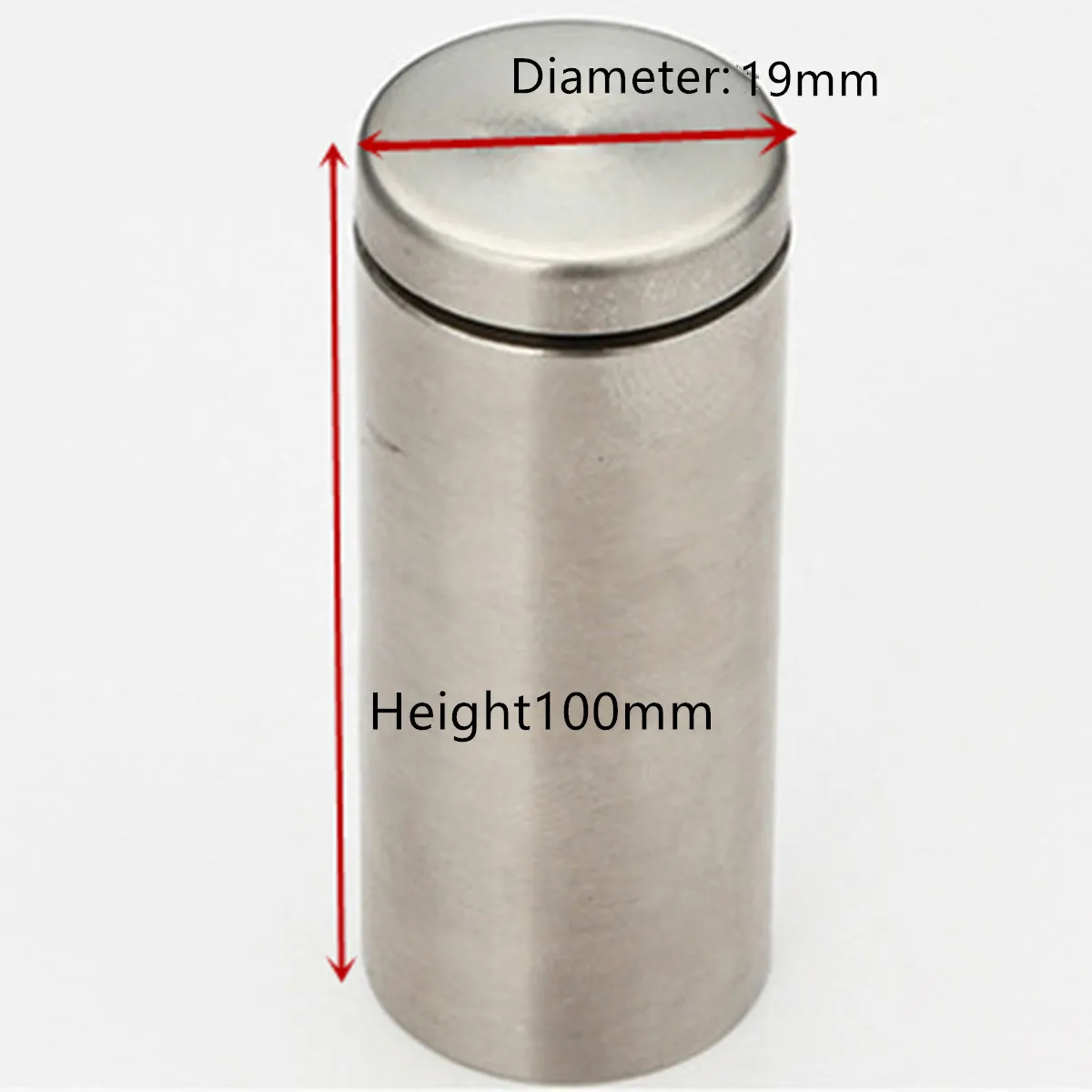M19x100mm Стекло крепеж диаметр 19 мм нержавеющая сталь акриловые рекламные стойки штырьковые гвозди билборд крепежные винты оборудование - Цвет: M19x100mm