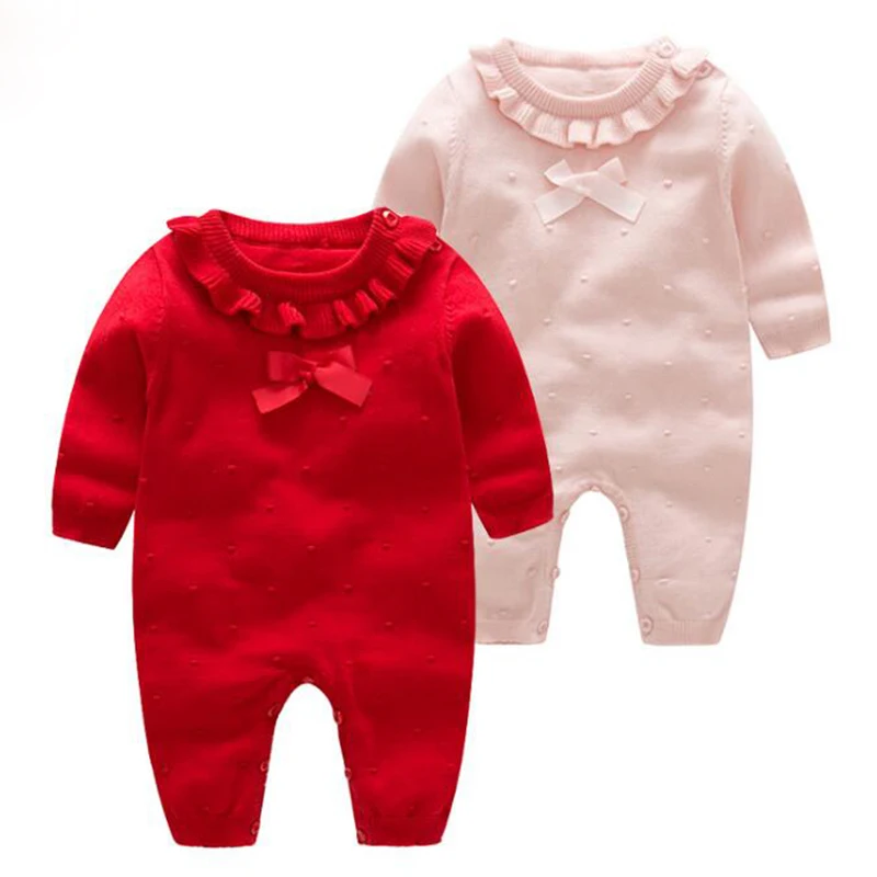 

Spring Autumn Newborn Infant Baby Girls Lovely Ruffled Collar Rompers Clothing Kids Girl Long Sleeve Rompers Clothes