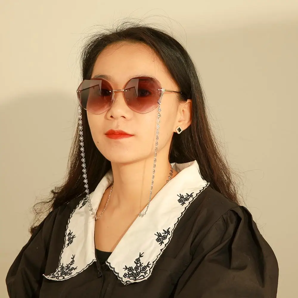 Женская позолоченная цепочка для солнцезащитных очков в форме сердца|Аксессуары