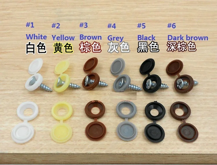 200 шт./лот белая/черная декоративная крышка для мебели пластиковая