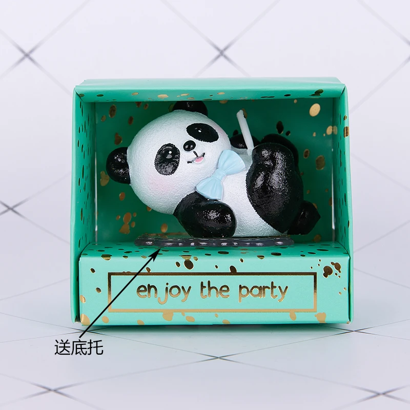 Мультяшная панда свеча торт на день рождения декоративное украшение животное