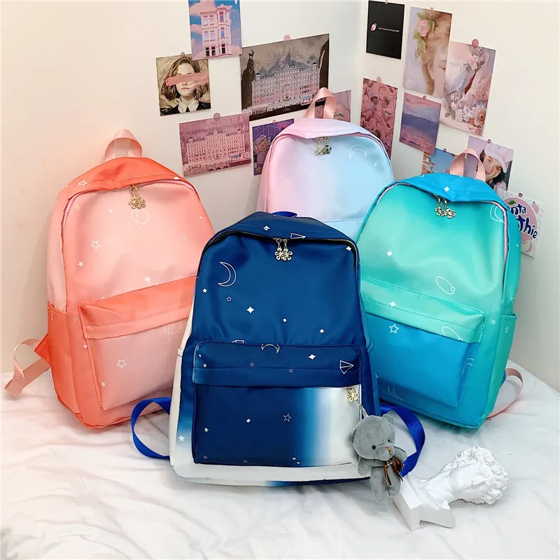 

School Backpack for Girls Durable Casual Basic Bookbag for Students College Business Travel Starry Pattern Bag Cute for School