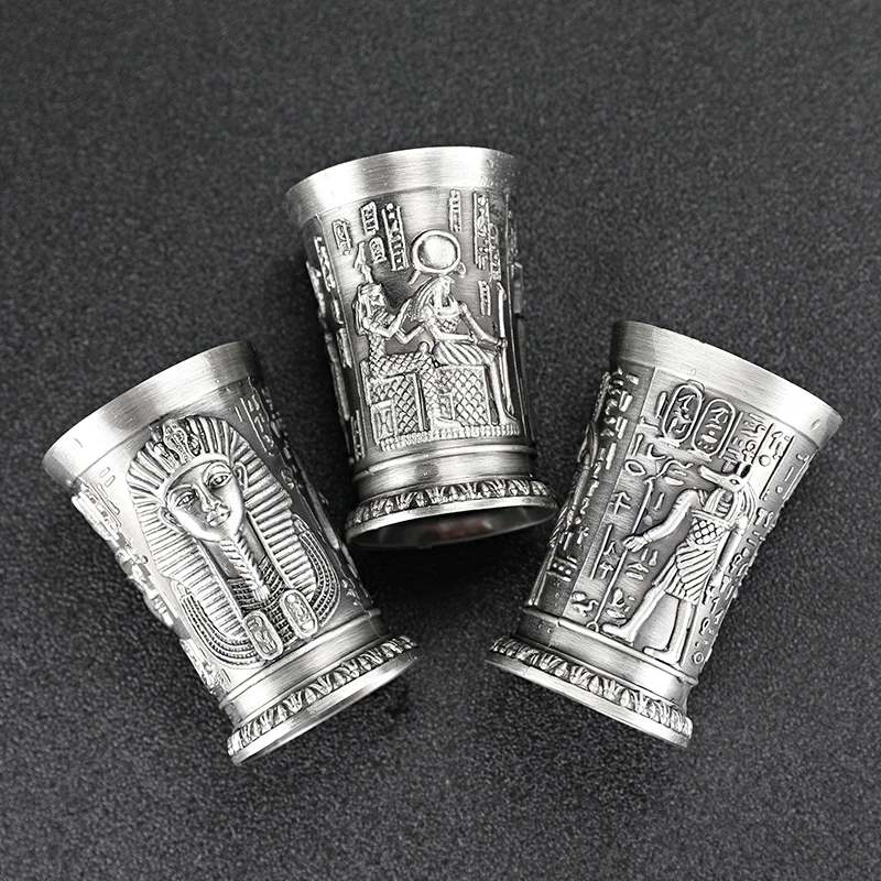 DEOUNY Ancient Egyptian Shot Glass Set Antique Bronze Shape A Cup Of Creative Alloy B52 Cocktail Wine Glasses Bar Sets For Vodka | Дом и сад