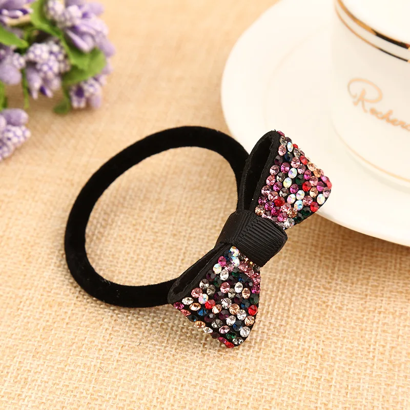 Женские блестящие резинки для волос простые корейские фиксации хвостиков стразы