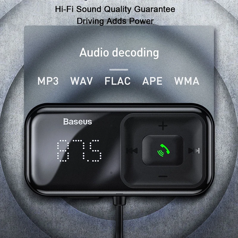 Автомобильный fm передатчик Baseus Bluetooth 5 0 Mp3 плеер Радио модулятор адаптер 3.1A USB