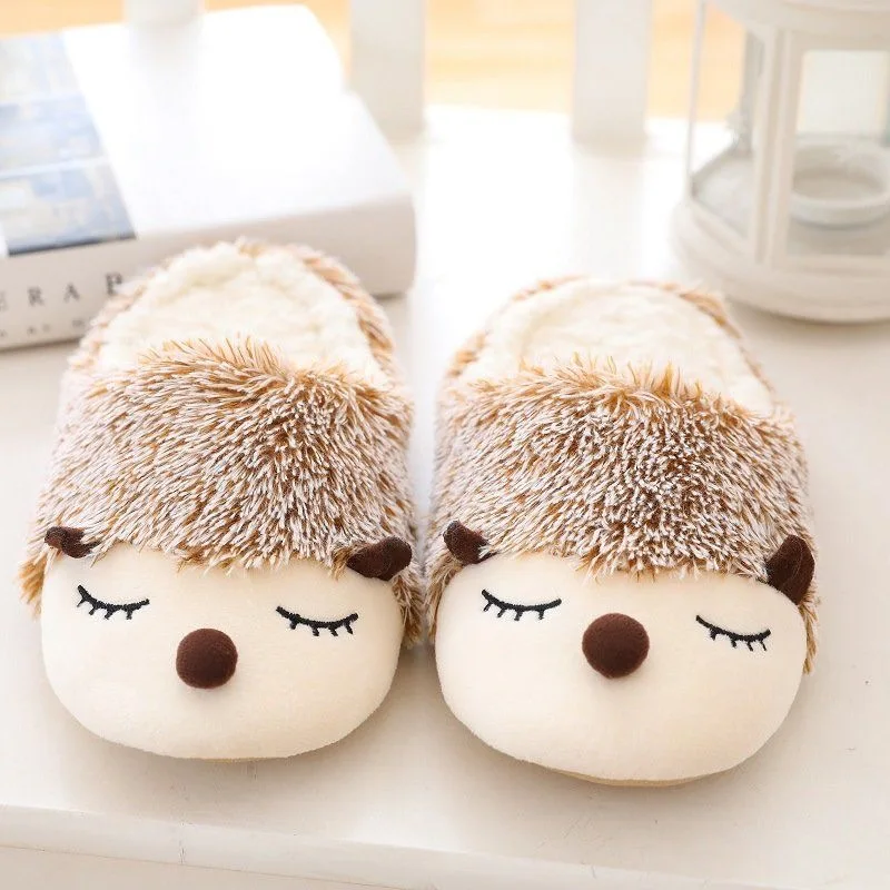 

Furry Animal Slippers Women Cute Home Floor Cotton Slippers For Women Warm Autumn Winter Bedroom Fur Slides Ladies Shoes