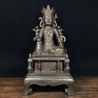 10 tibet buddhism old bronze cinnabar bodhisattva taragreen buddha statue holy salvation buddha enshrine the buddha