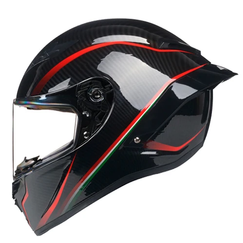 Glossy.Transparent Карбоновая печать мотоциклетный шлем полное лицо точка Fmvss No.218certified Capacete Moto Cascos Para Moto Devil Horns Racing - Цвет: Glossy.Transparent