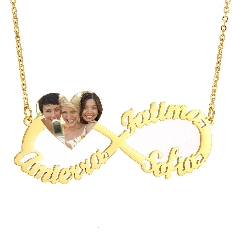 Персонализированное ожерелье с именной табличкой из нержавеющей стали в форме
