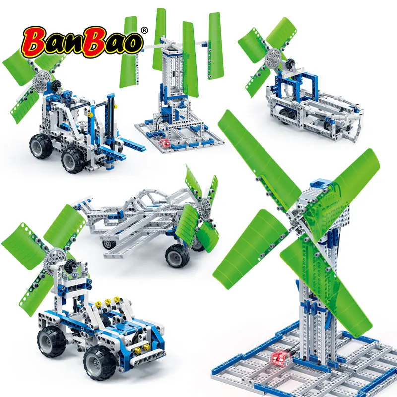 Конструктор ветряная мельница BanBao 6 в 1 развивающая игрушка для детей 6906|Блочные