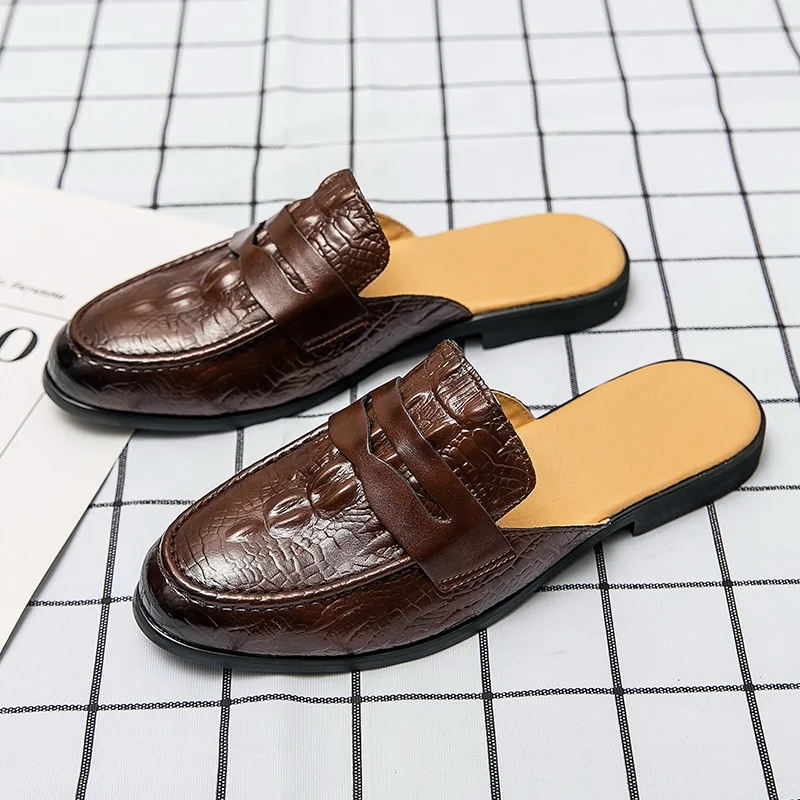 

Fashion Trend Casual Leather Shoes Stylish For Men Fashion Slippers Men's Italian Hemp Male Indoor Man Flip Flop