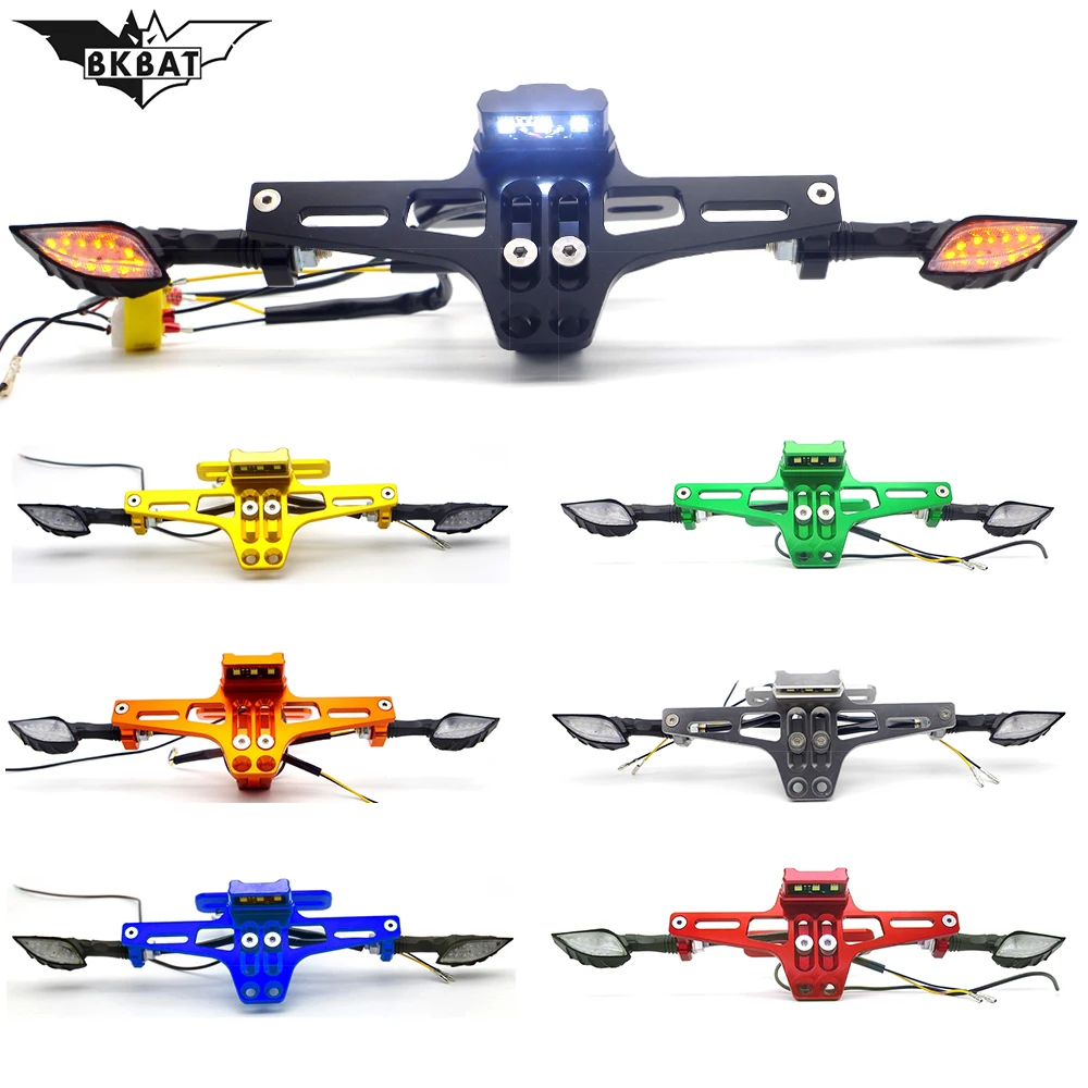 Motorcycle parts rear license plate frame with turn signal FOR Kawasaki z300 z1000sx zx10r zx9r z400 ninja 650 | Автомобили и