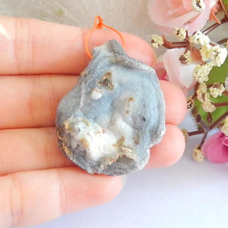 

Nugget Brazil Agate Crystal pendant Jewelry accessories pendant 40x32x10mm,12.7g